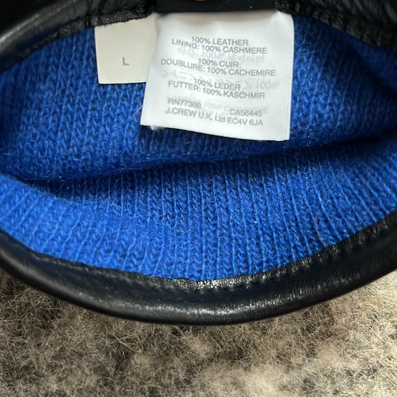 J.Crew Men’s Black Cashmere Lined Leather Gloves—Large - Picture 8 of 9